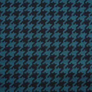 Preview: Bio-Jacquard Baumwolle Hahnentritt petrol (GOTS) - Stoffonkel | Meterware